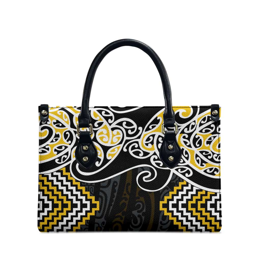 Gold Aotearoa Tukutuku Manawa Tapu Leather Bag Ta Moko Toi Maori - Aussie Hoodie