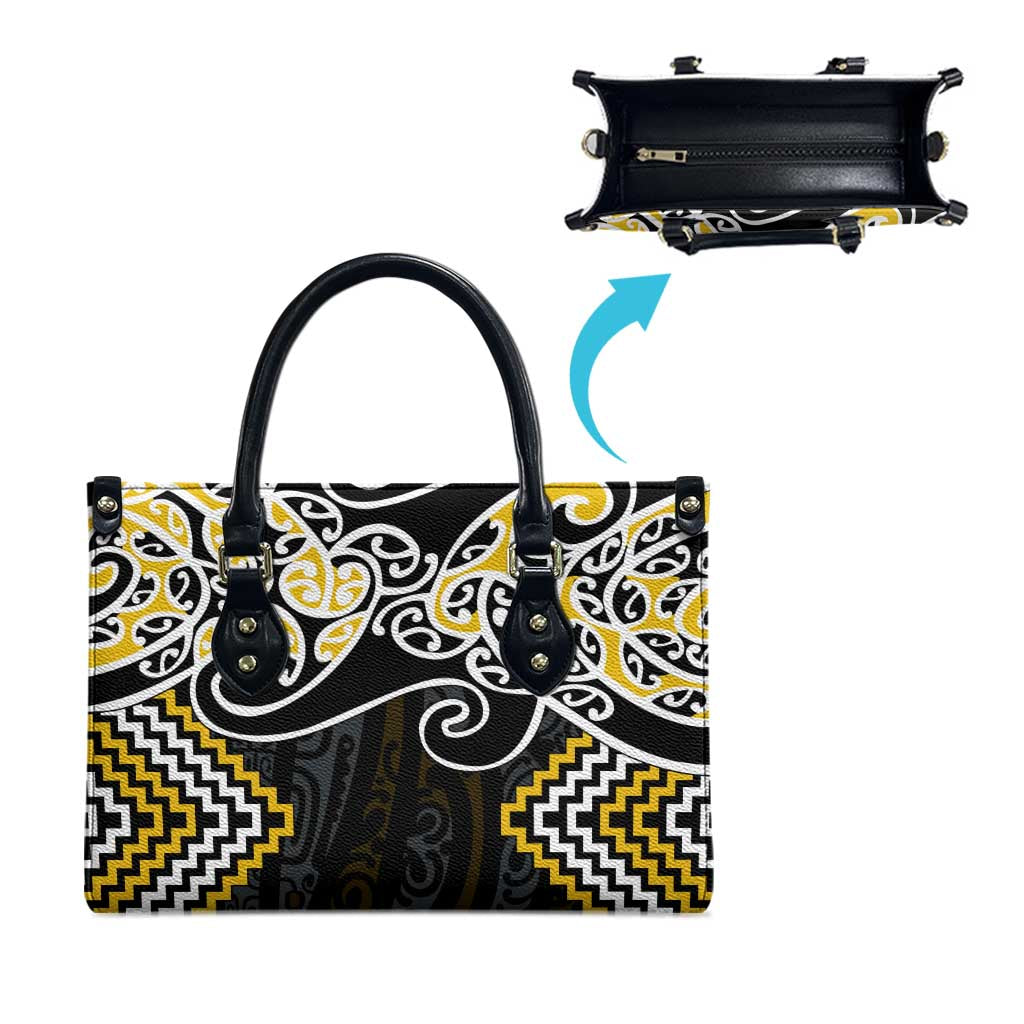 Gold Aotearoa Tukutuku Manawa Tapu Leather Bag Ta Moko Toi Maori - Aussie Hoodie
