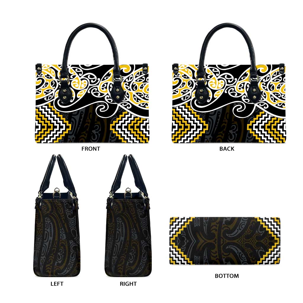 Gold Aotearoa Tukutuku Manawa Tapu Leather Bag Ta Moko Toi Maori - Aussie Hoodie