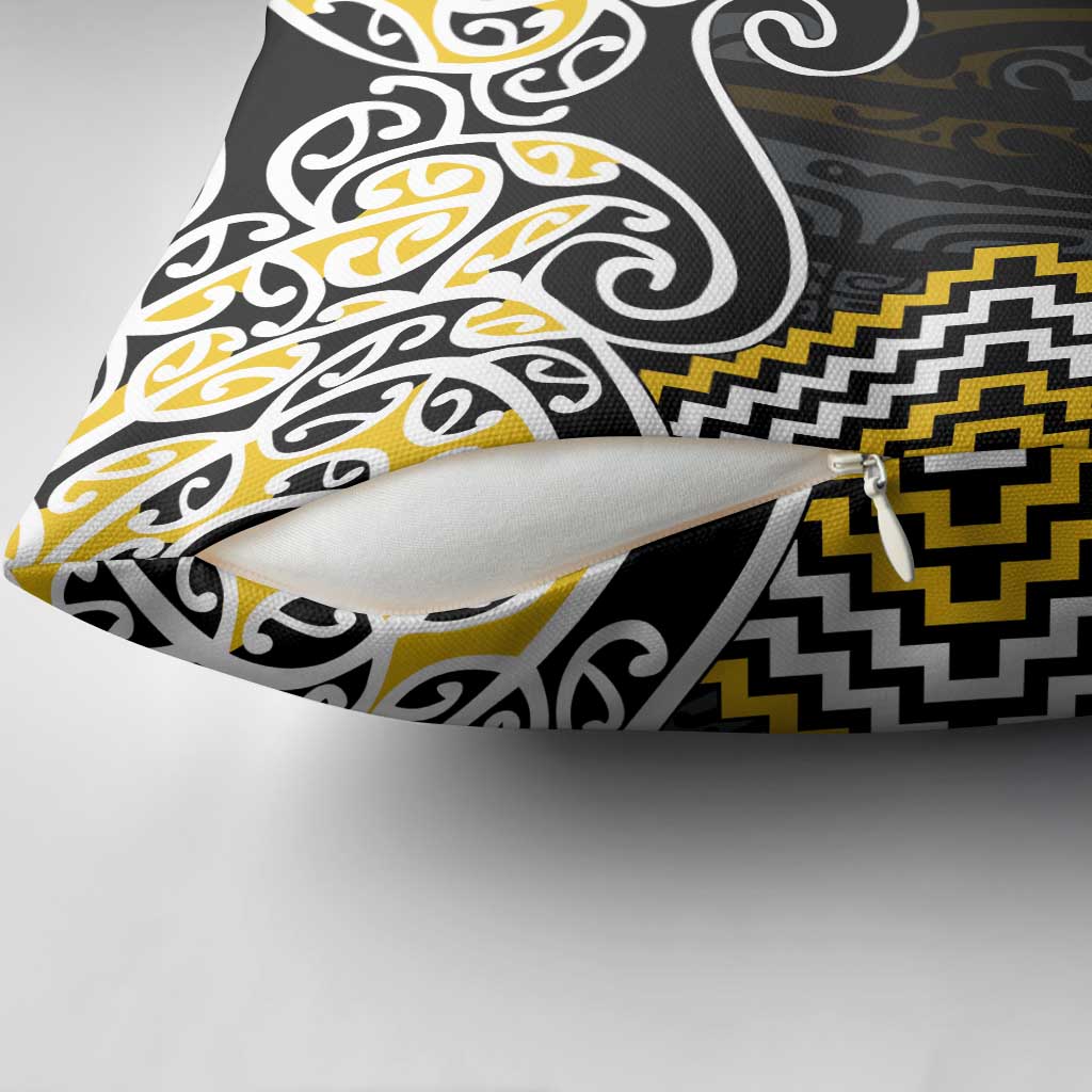 Gold Aotearoa Tukutuku Manawa Tapu Pillow Cover Ta Moko Toi Maori - Aussie Hoodie