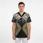 Gold Aotearoa Tukutuku Manawa Tapu Scrub Top Ta Moko Toi Maori - Aussie Hoodie