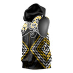 Gold Aotearoa Tukutuku Manawa Tapu Sleeveless Hoodie Ta Moko Toi Maori - Aussie Hoodie