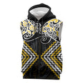 Gold Aotearoa Tukutuku Manawa Tapu Sleeveless Zip Hoodie Ta Moko Toi Maori LT9