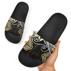 Gold Aotearoa Tukutuku Manawa Tapu Slide Sandals Ta Moko Toi Maori - Aussie Hoodie
