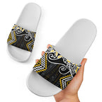 Gold Aotearoa Tukutuku Manawa Tapu Slide Sandals Ta Moko Toi Maori - Aussie Hoodie