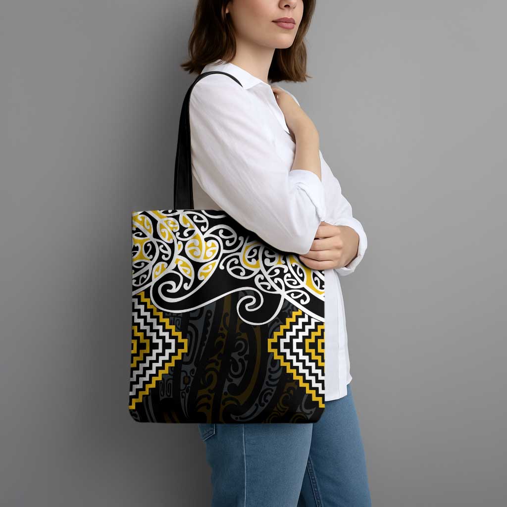 Gold Aotearoa Tukutuku Manawa Tapu Tote Bag Ta Moko Toi Maori - Aussie Hoodie
