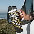 Gold Aotearoa Tukutuku Manawa Tapu Tumbler With Handle Ta Moko Toi Maori