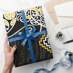 Gold Aotearoa Tukutuku Manawa Tapu Wrapping Paper Ta Moko Toi Maori - Aussie Hoodie