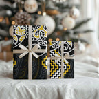 Gold Aotearoa Tukutuku Manawa Tapu Wrapping Paper Ta Moko Toi Maori - Aussie Hoodie