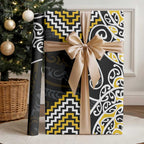Gold Aotearoa Tukutuku Manawa Tapu Wrapping Paper Ta Moko Toi Maori - Aussie Hoodie