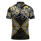 Gold Aotearoa Tukutuku Manawa Tapu Zipper Polo Shirt Ta Moko Toi Maori - Aussie Hoodie