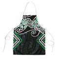 Green Aotearoa Tukutuku Manawa Tapu Apron Ta Moko Toi Maori - Aussie Hoodie