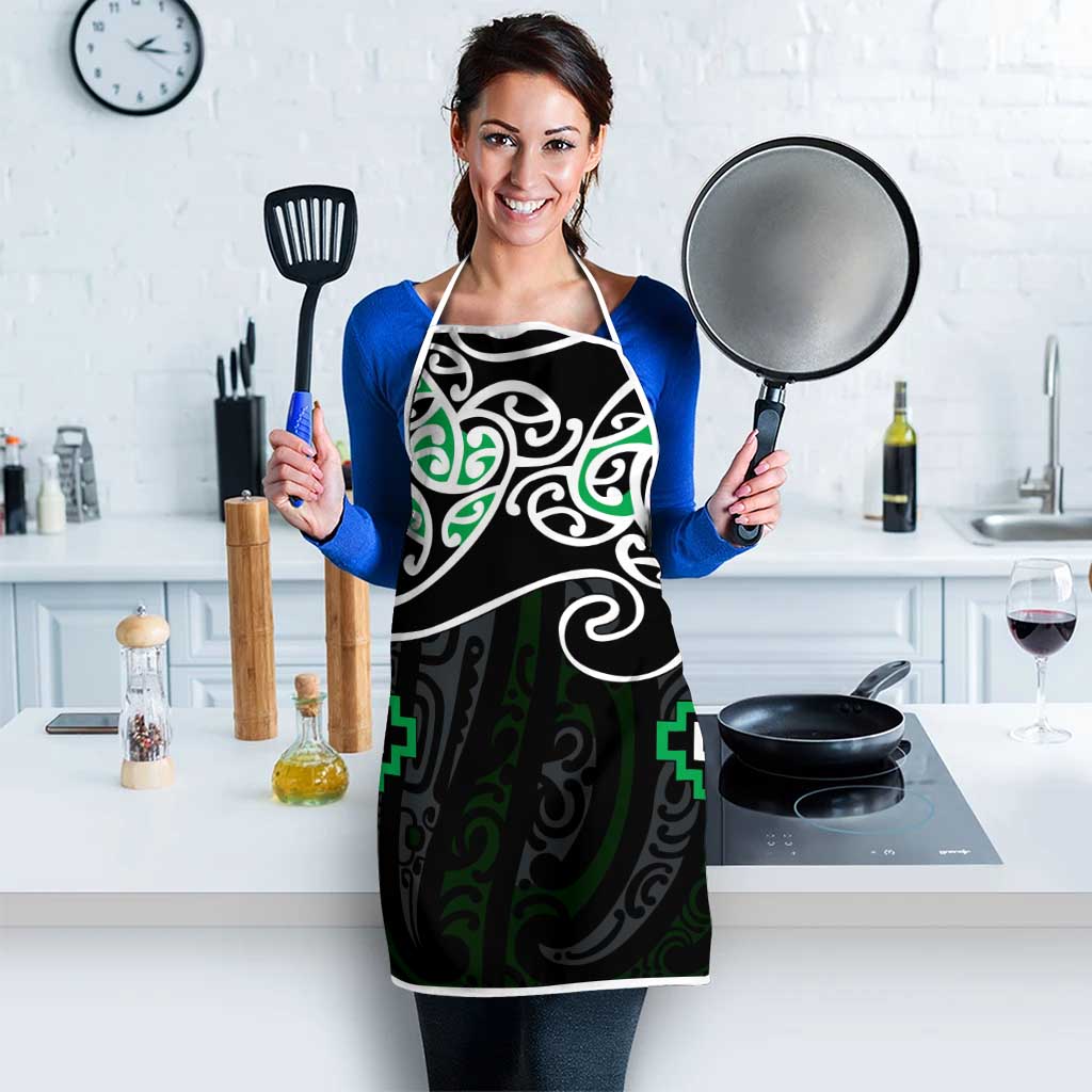 Green Aotearoa Tukutuku Manawa Tapu Apron Ta Moko Toi Maori - Aussie Hoodie