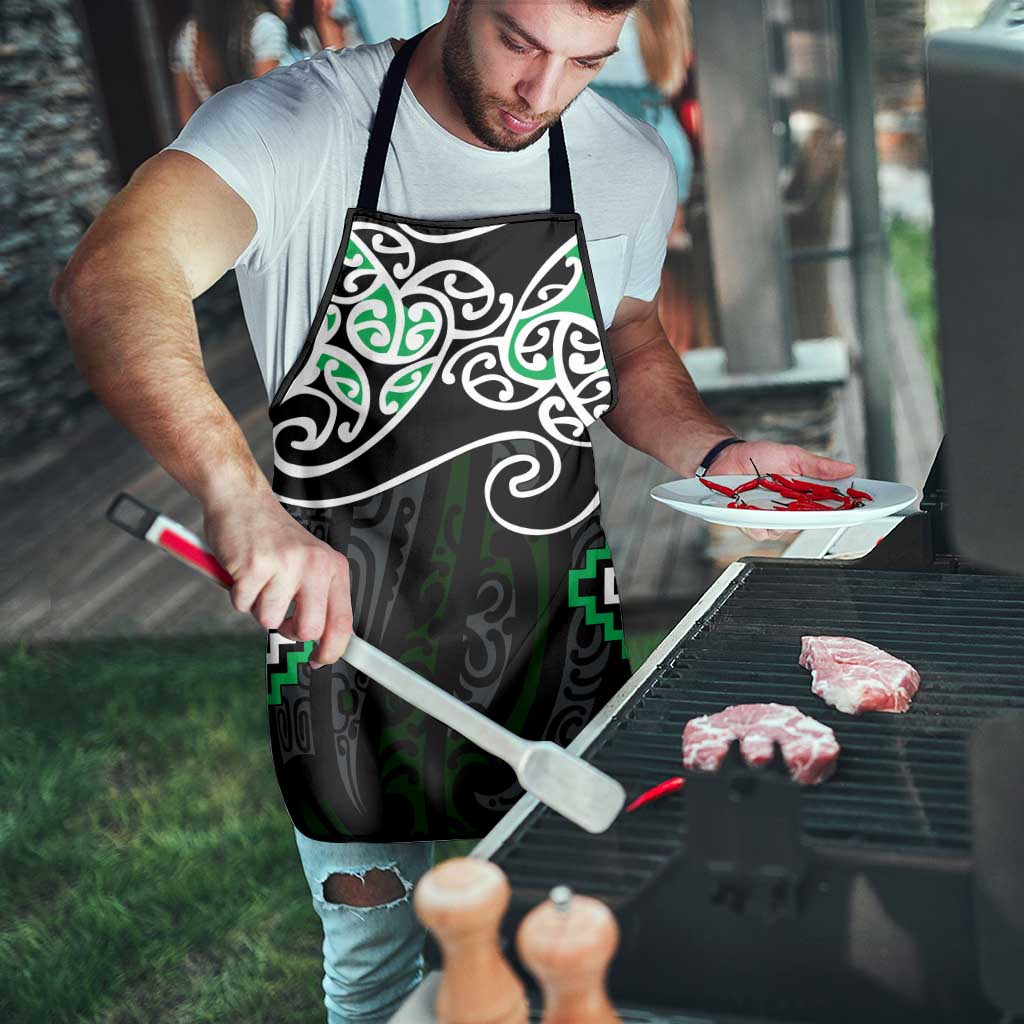 Green Aotearoa Tukutuku Manawa Tapu Apron Ta Moko Toi Maori - Aussie Hoodie