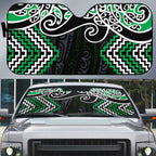 Green Aotearoa Tukutuku Manawa Tapu Auto Sun Shade Ta Moko Toi Maori - Aussie Hoodie