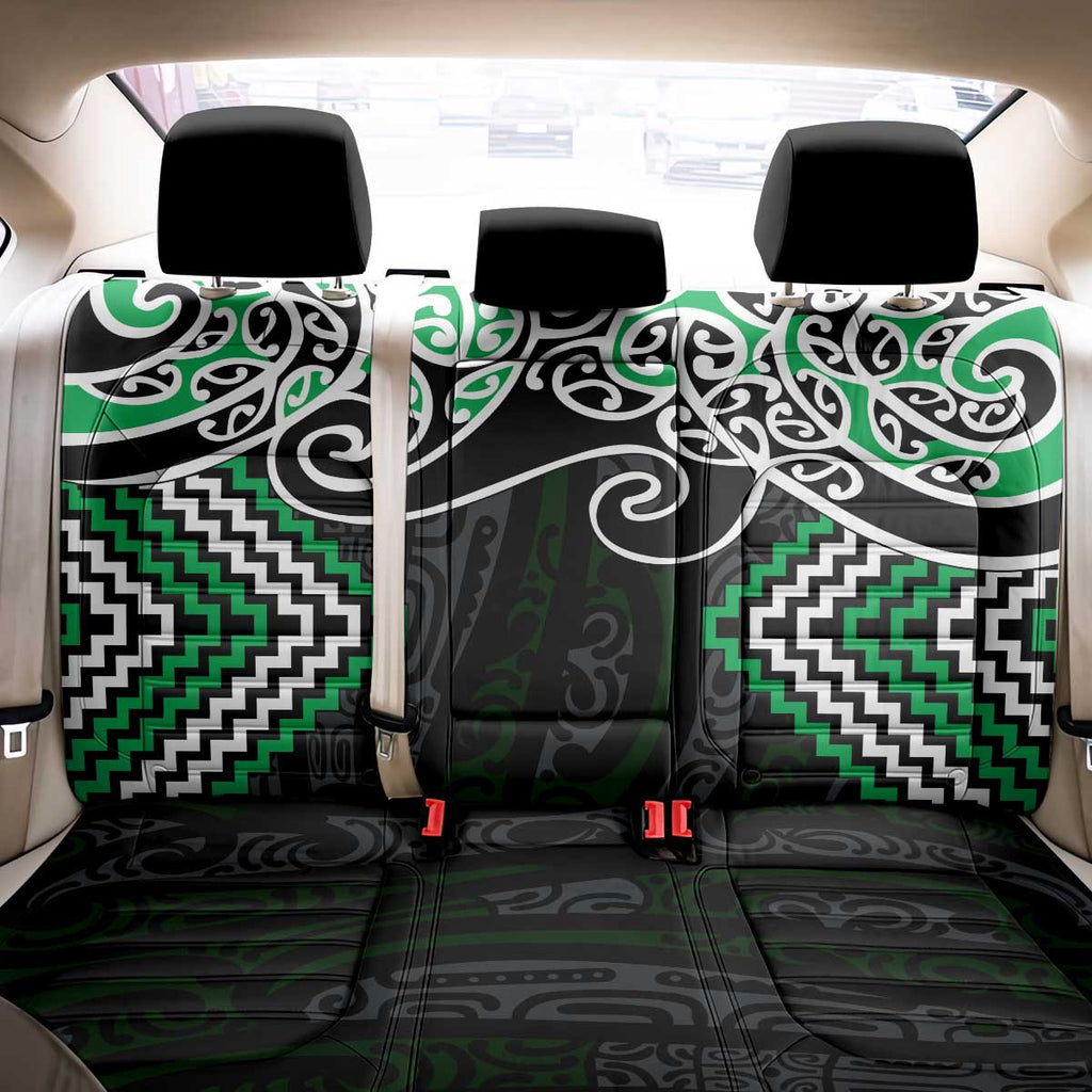 Green Aotearoa Tukutuku Manawa Tapu Back Car Seat Cover Ta Moko Toi Maori