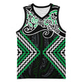 Green Aotearoa Tukutuku Manawa Tapu Basketball Jersey Ta Moko Toi Maori - Aussie Hoodie