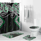 Green Aotearoa Tukutuku Manawa Tapu Bathroom Set Ta Moko Toi Maori - Aussie Hoodie