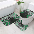 Green Aotearoa Tukutuku Manawa Tapu Bathroom Set Ta Moko Toi Maori - Aussie Hoodie