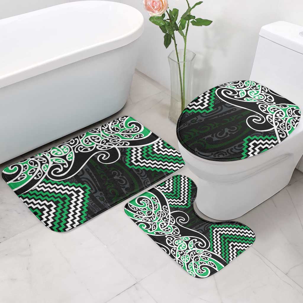 Green Aotearoa Tukutuku Manawa Tapu Bathroom Set Ta Moko Toi Maori - Aussie Hoodie