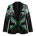 Green Aotearoa Tukutuku Manawa Tapu Blazer Ta Moko Toi Maori - Aussie Hoodie