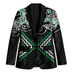 Green Aotearoa Tukutuku Manawa Tapu Blazer Ta Moko Toi Maori - Aussie Hoodie