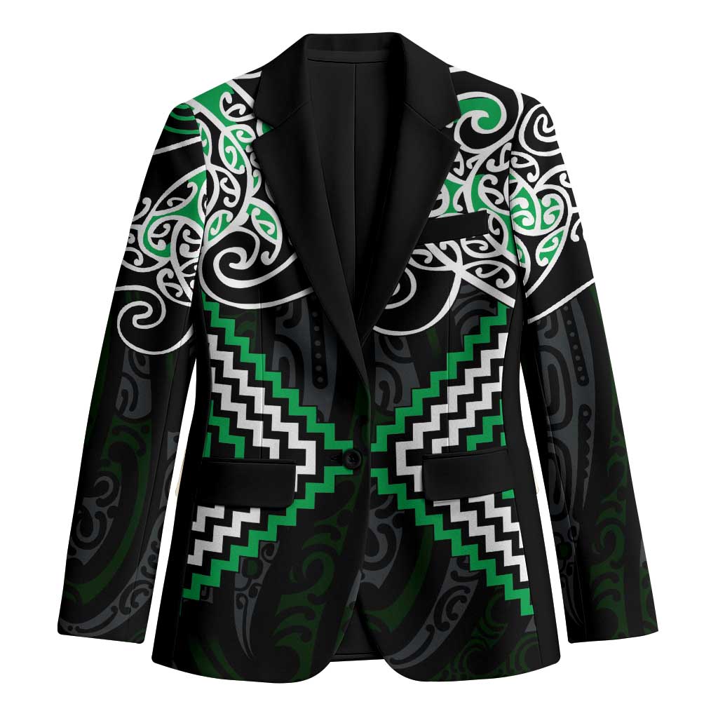 Green Aotearoa Tukutuku Manawa Tapu Blazer Ta Moko Toi Maori - Aussie Hoodie