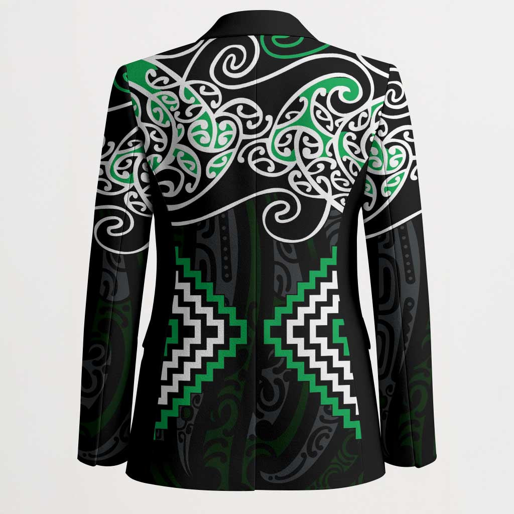Green Aotearoa Tukutuku Manawa Tapu Blazer Ta Moko Toi Maori - Aussie Hoodie