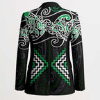 Green Aotearoa Tukutuku Manawa Tapu Blazer Ta Moko Toi Maori - Aussie Hoodie