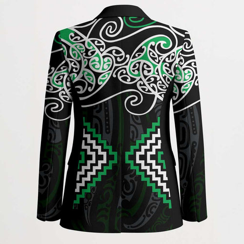 Green Aotearoa Tukutuku Manawa Tapu Blazer Ta Moko Toi Maori - Aussie Hoodie