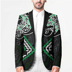 Green Aotearoa Tukutuku Manawa Tapu Blazer Ta Moko Toi Maori - Aussie Hoodie