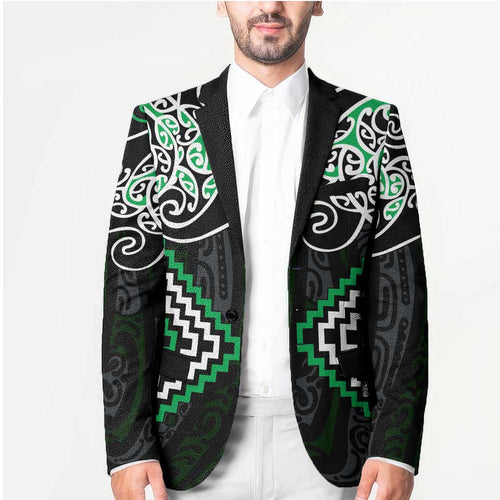 Green Aotearoa Tukutuku Manawa Tapu Blazer Ta Moko Toi Maori - Aussie Hoodie