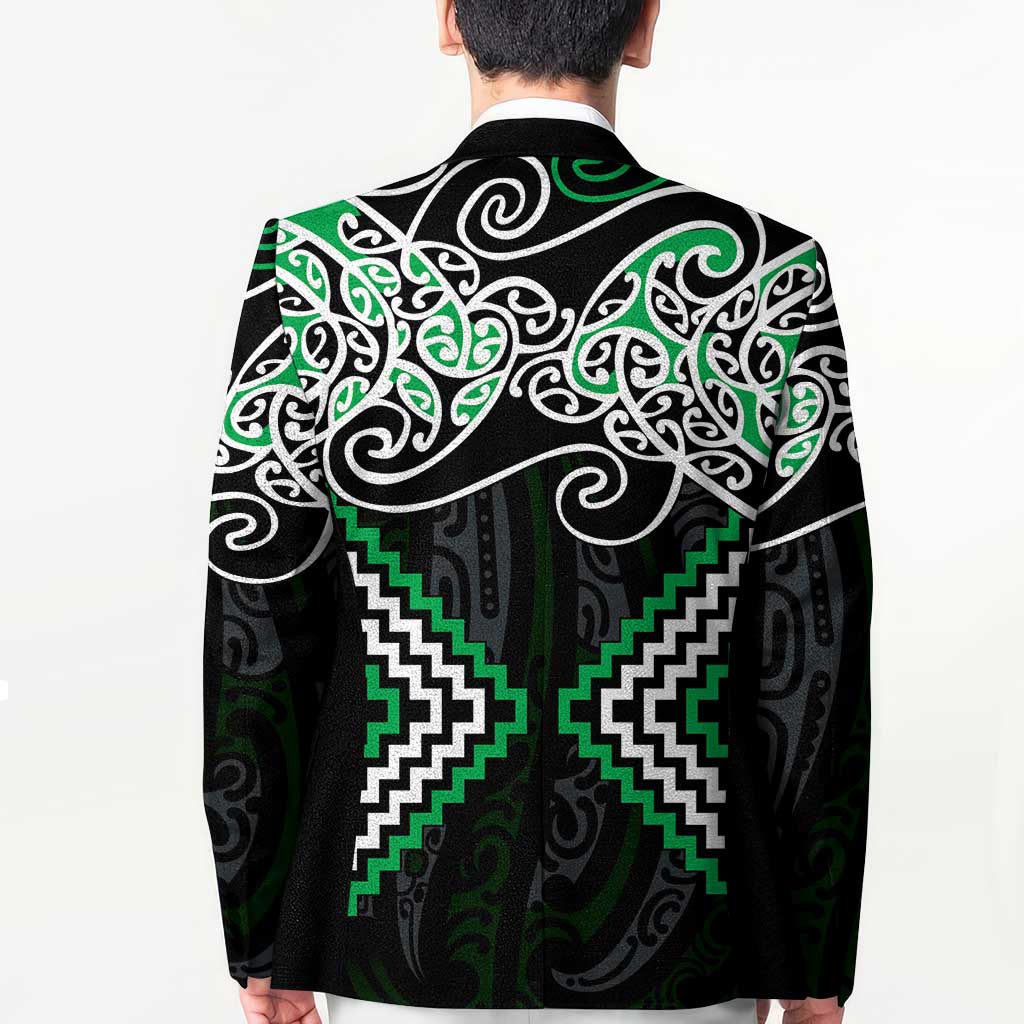 Green Aotearoa Tukutuku Manawa Tapu Blazer Ta Moko Toi Maori - Aussie Hoodie