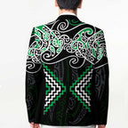 Green Aotearoa Tukutuku Manawa Tapu Blazer Ta Moko Toi Maori - Aussie Hoodie