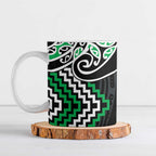 Green Aotearoa Tukutuku Manawa Tapu Ceramic Mug Ta Moko Toi Maori - Aussie Hoodie