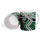 Green Aotearoa Tukutuku Manawa Tapu Ceramic Mug Ta Moko Toi Maori - Aussie Hoodie