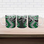 Green Aotearoa Tukutuku Manawa Tapu Ceramic Mug Ta Moko Toi Maori - Aussie Hoodie