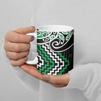 Green Aotearoa Tukutuku Manawa Tapu Ceramic Mug Ta Moko Toi Maori - Aussie Hoodie