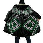 Green Aotearoa Tukutuku Manawa Tapu Cloak Ta Moko Toi Maori - Aussie Hoodie