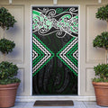 Green Aotearoa Tukutuku Manawa Tapu Door Cover Ta Moko Toi Maori - Aussie Hoodie