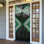 Green Aotearoa Tukutuku Manawa Tapu Door Cover Ta Moko Toi Maori - Aussie Hoodie