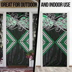 Green Aotearoa Tukutuku Manawa Tapu Door Cover Ta Moko Toi Maori - Aussie Hoodie