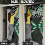 Green Aotearoa Tukutuku Manawa Tapu Door Cover Ta Moko Toi Maori - Aussie Hoodie