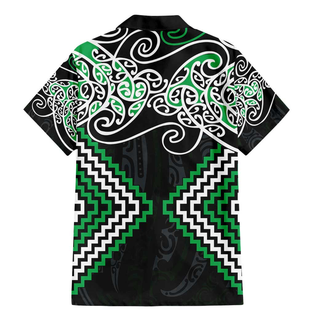 Green Aotearoa Tukutuku Manawa Tapu Family Matching Mermaid Dress and Hawaiian Shirt Ta Moko Toi Maori