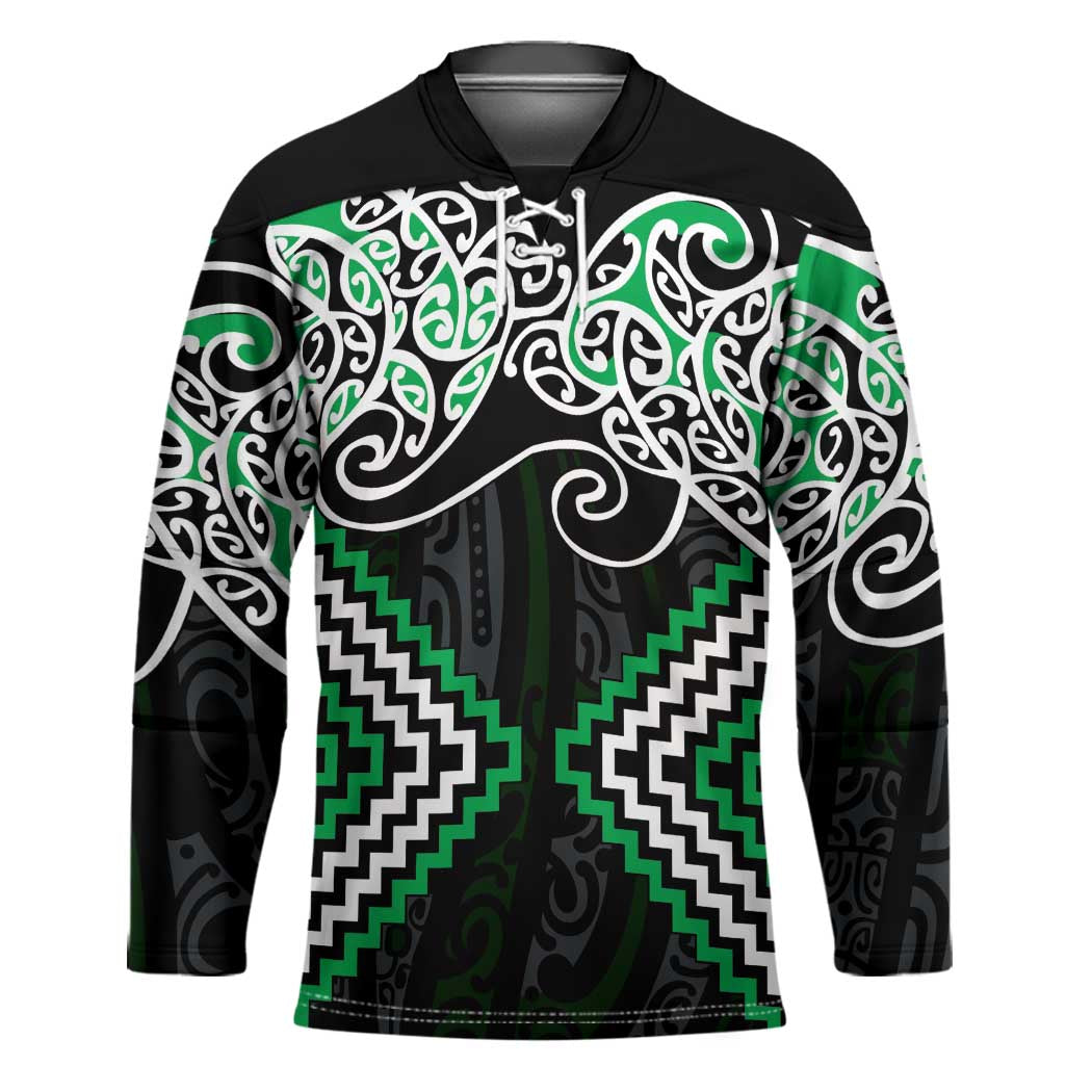 Green Aotearoa Tukutuku Manawa Tapu Hockey Jersey Ta Moko Toi Maori - Aussie Hoodie