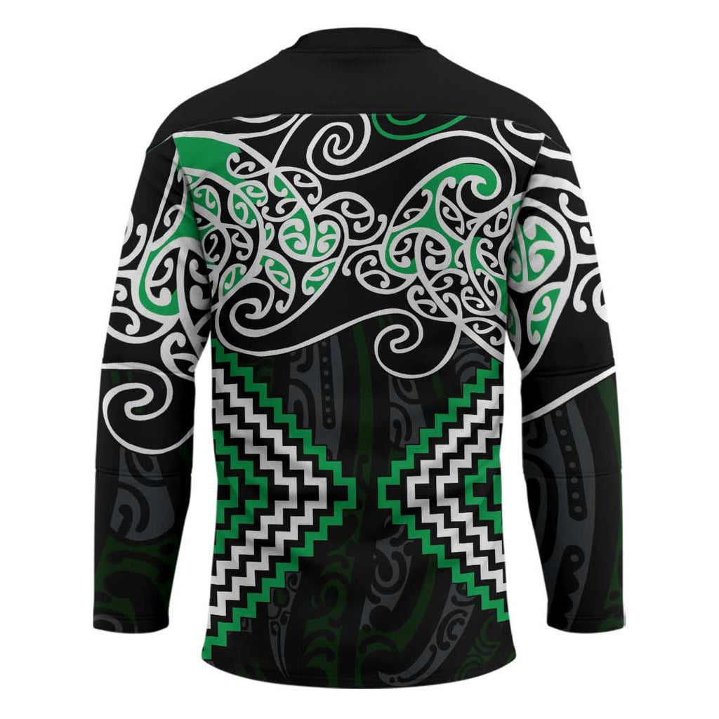 Green Aotearoa Tukutuku Manawa Tapu Hockey Jersey Ta Moko Toi Maori - Aussie Hoodie