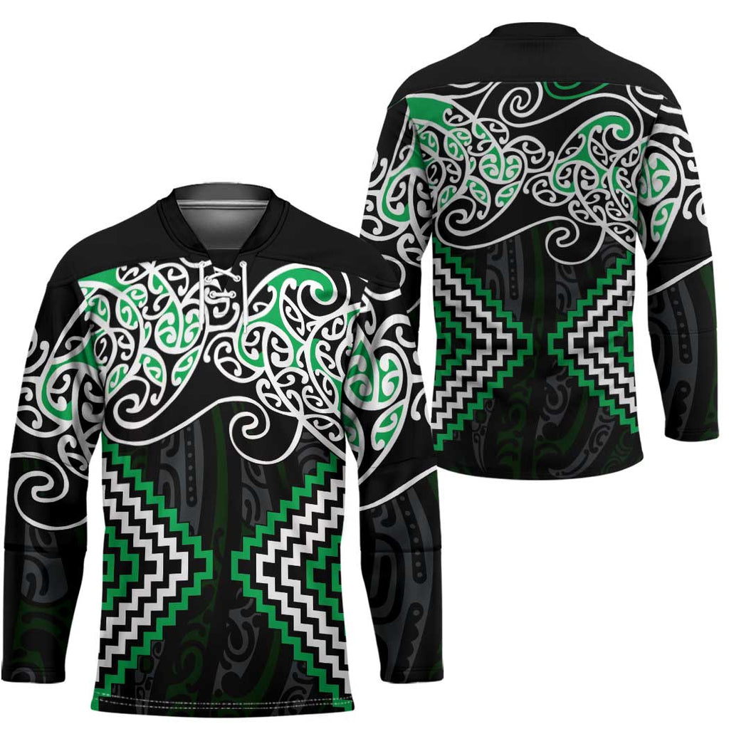 Green Aotearoa Tukutuku Manawa Tapu Hockey Jersey Ta Moko Toi Maori - Aussie Hoodie