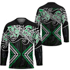 Green Aotearoa Tukutuku Manawa Tapu Hockey Jersey Ta Moko Toi Maori - Aussie Hoodie