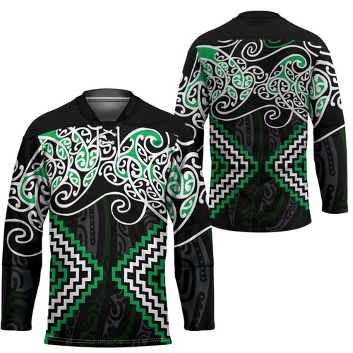 Green Aotearoa Tukutuku Manawa Tapu Hockey Jersey Ta Moko Toi Maori - Aussie Hoodie