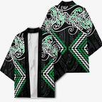 Green Aotearoa Tukutuku Manawa Tapu Kimono Ta Moko Toi Maori - Aussie Hoodie